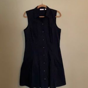 New York & Co Navy blue shirt dress with pockets size Large.